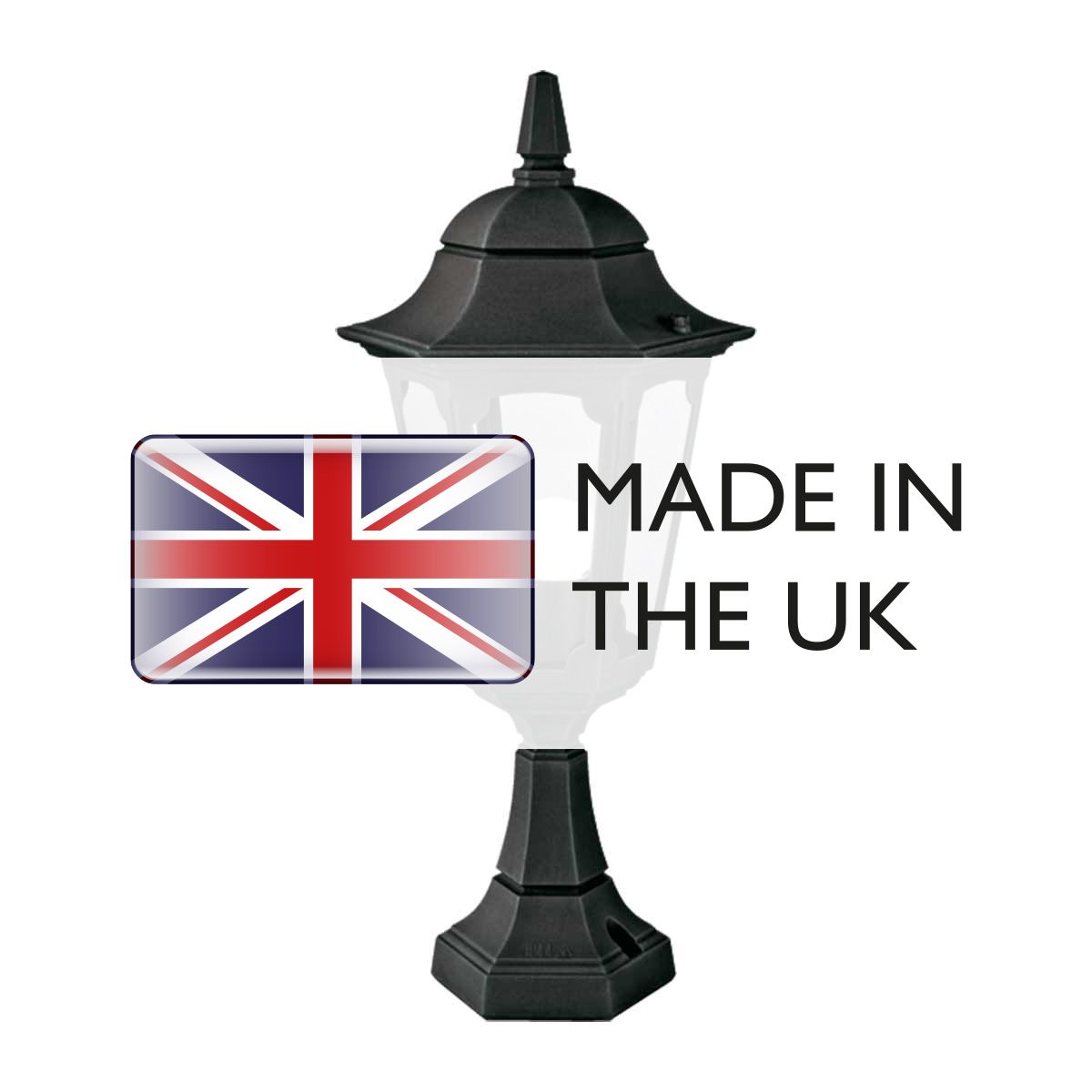 Elegant Black Die-Cast Aluminium Pedestal Lantern