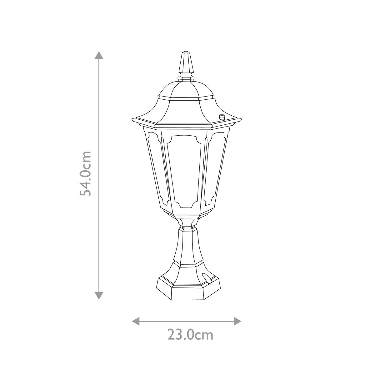 Elegant Black Die-Cast Aluminium Pedestal Lantern