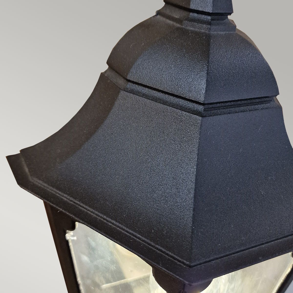 Vintage Outdoor Wall Lantern in Black Finish
