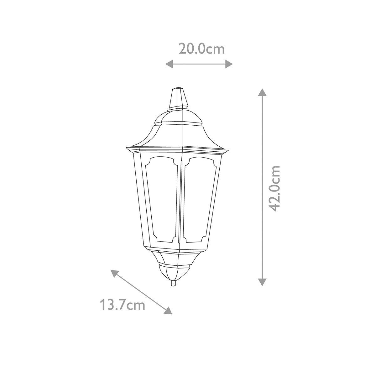 Vintage Outdoor Wall Lantern in Black Finish