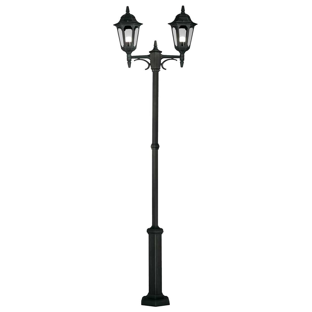 Parish Dual Lantern Post in Elegant Black