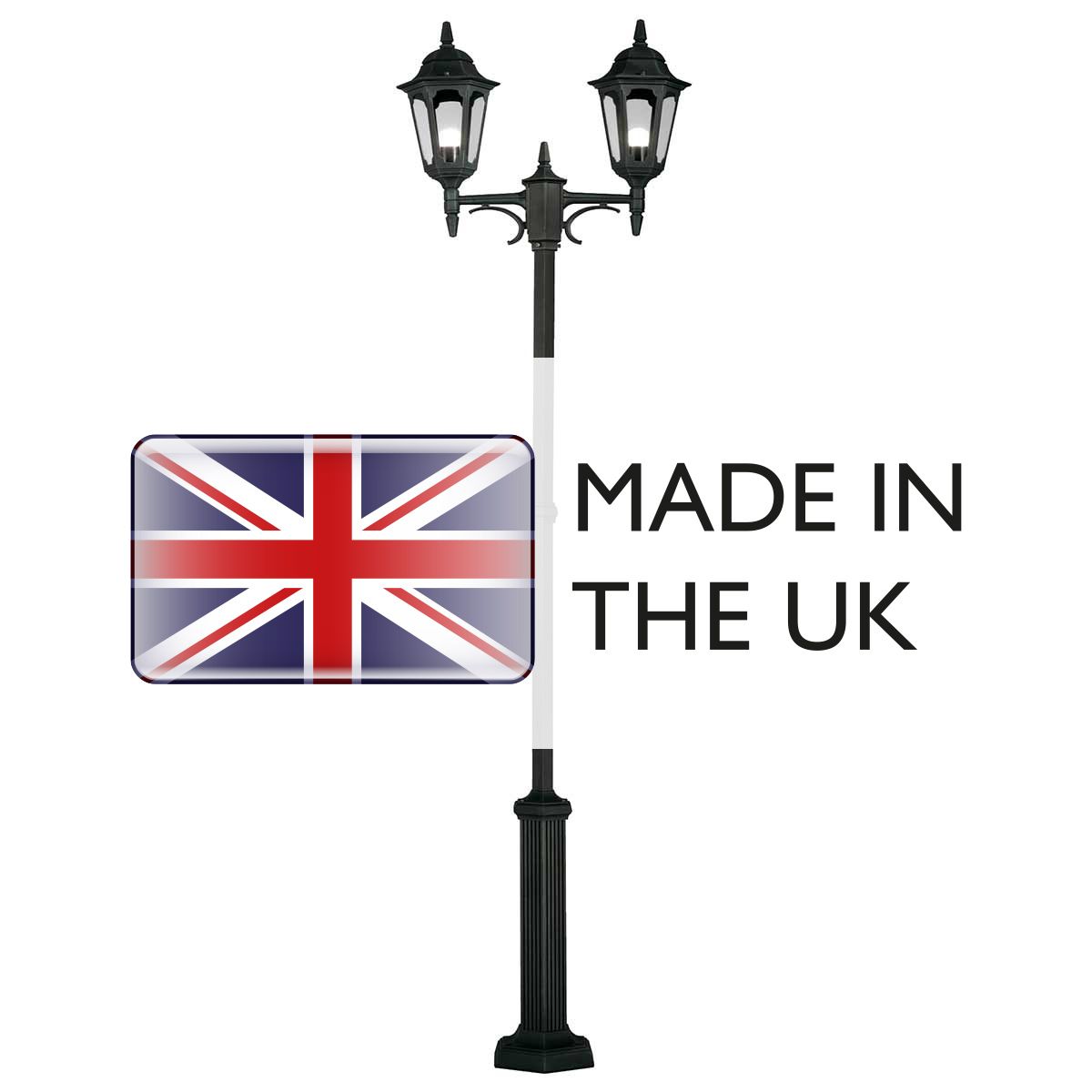 Parish Dual Lantern Post in Elegant Black