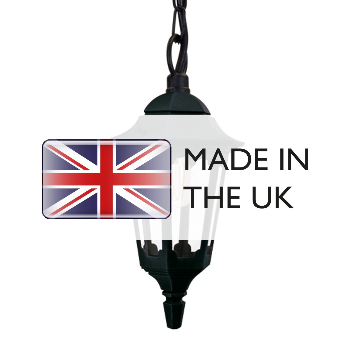 Parish 1 Light Chain Lantern Black