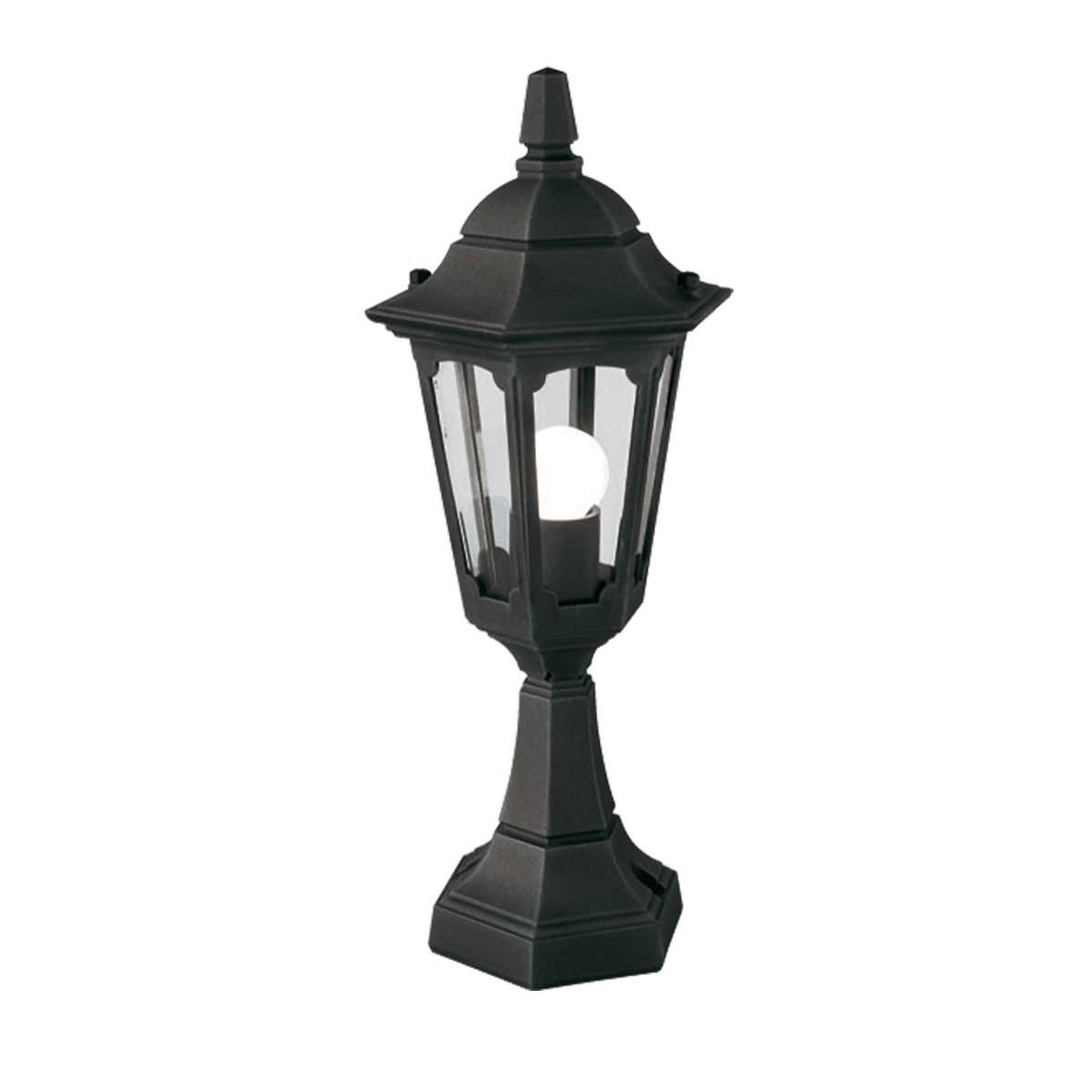Elegant Black Parish Mini Pedestal Lantern