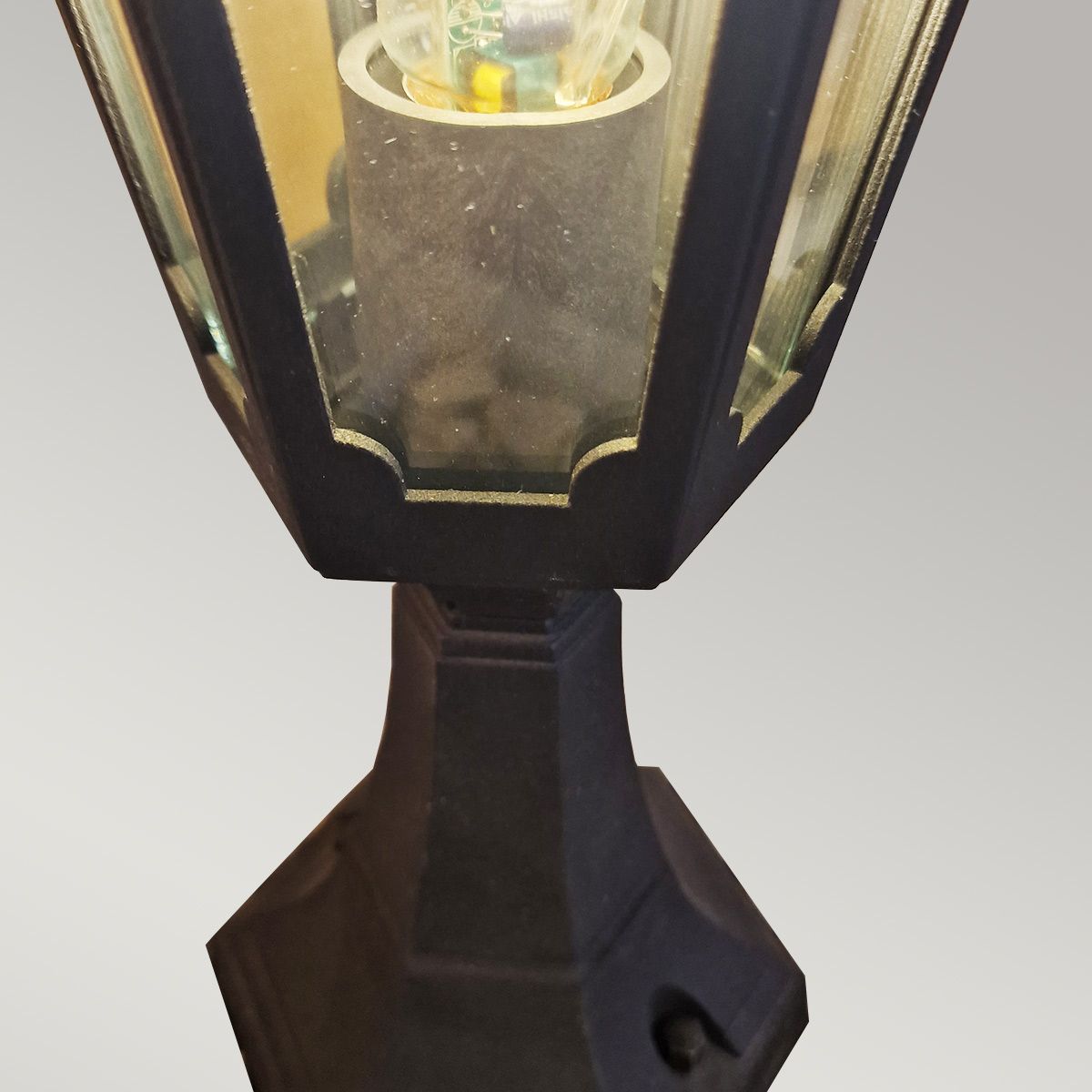 Elegant Black Parish Mini Pedestal Lantern