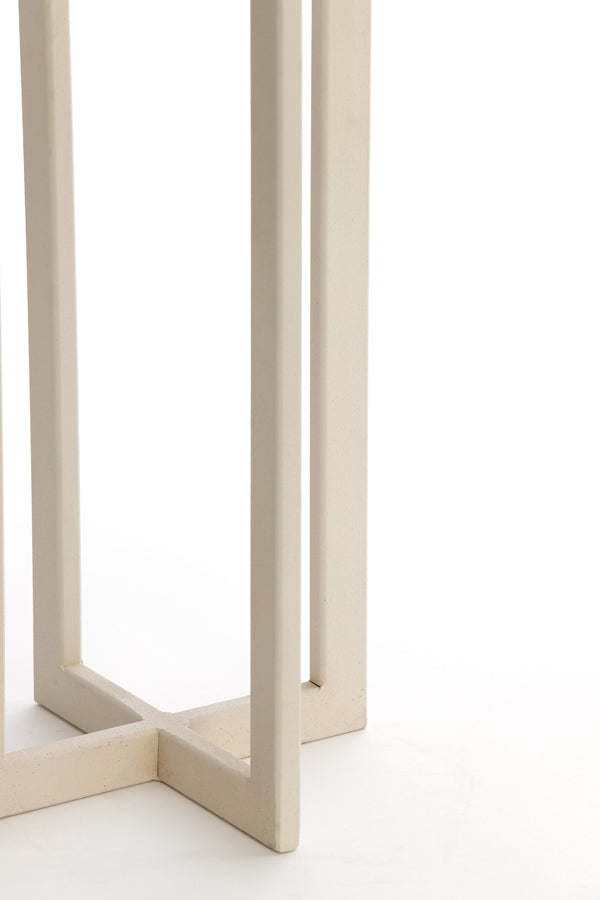 Cream Mace Lamp Base - 21cm x 21cm x 46cm