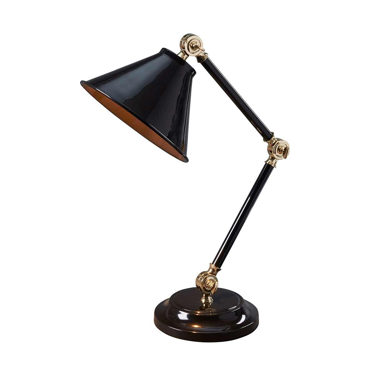 Provence Element Compact Table Lamp in Black and Polished Brass