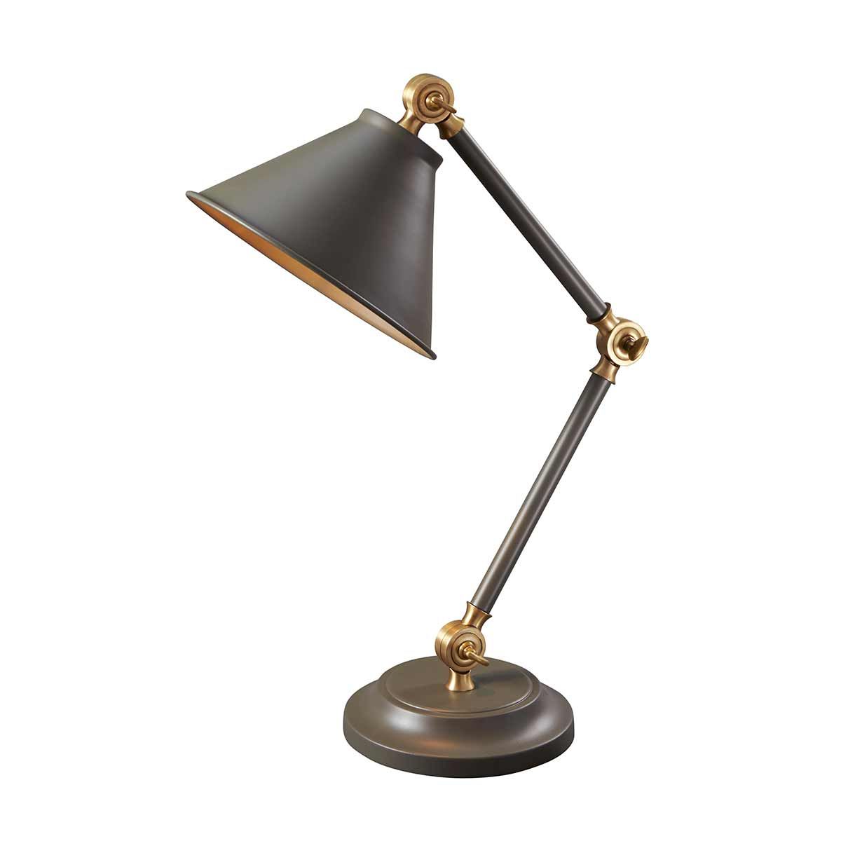 Provence Charm Mini Table Lamp in Dark Grey and Aged Brass