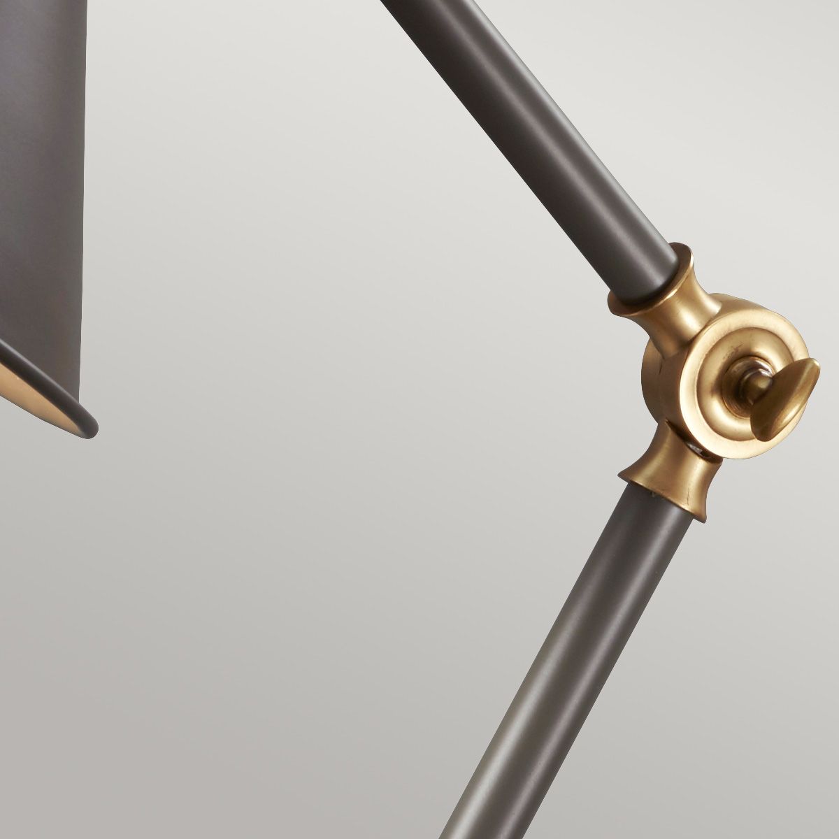 Provence Charm Mini Table Lamp in Dark Grey and Aged Brass