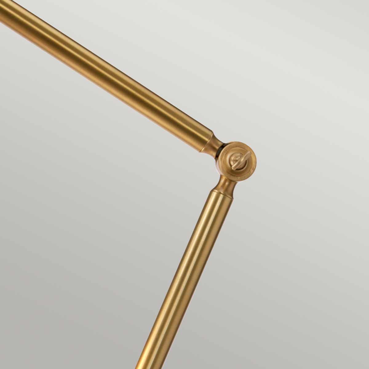 Vintage French Inspired Adjustable Floor Lamp in Aged Brass