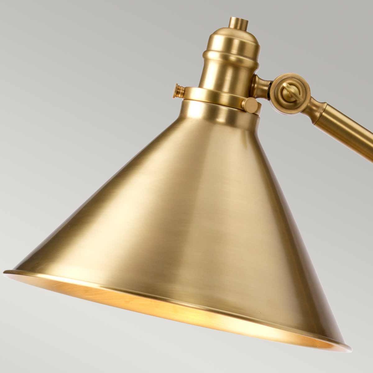 Vintage French Inspired Adjustable Floor Lamp in Aged Brass