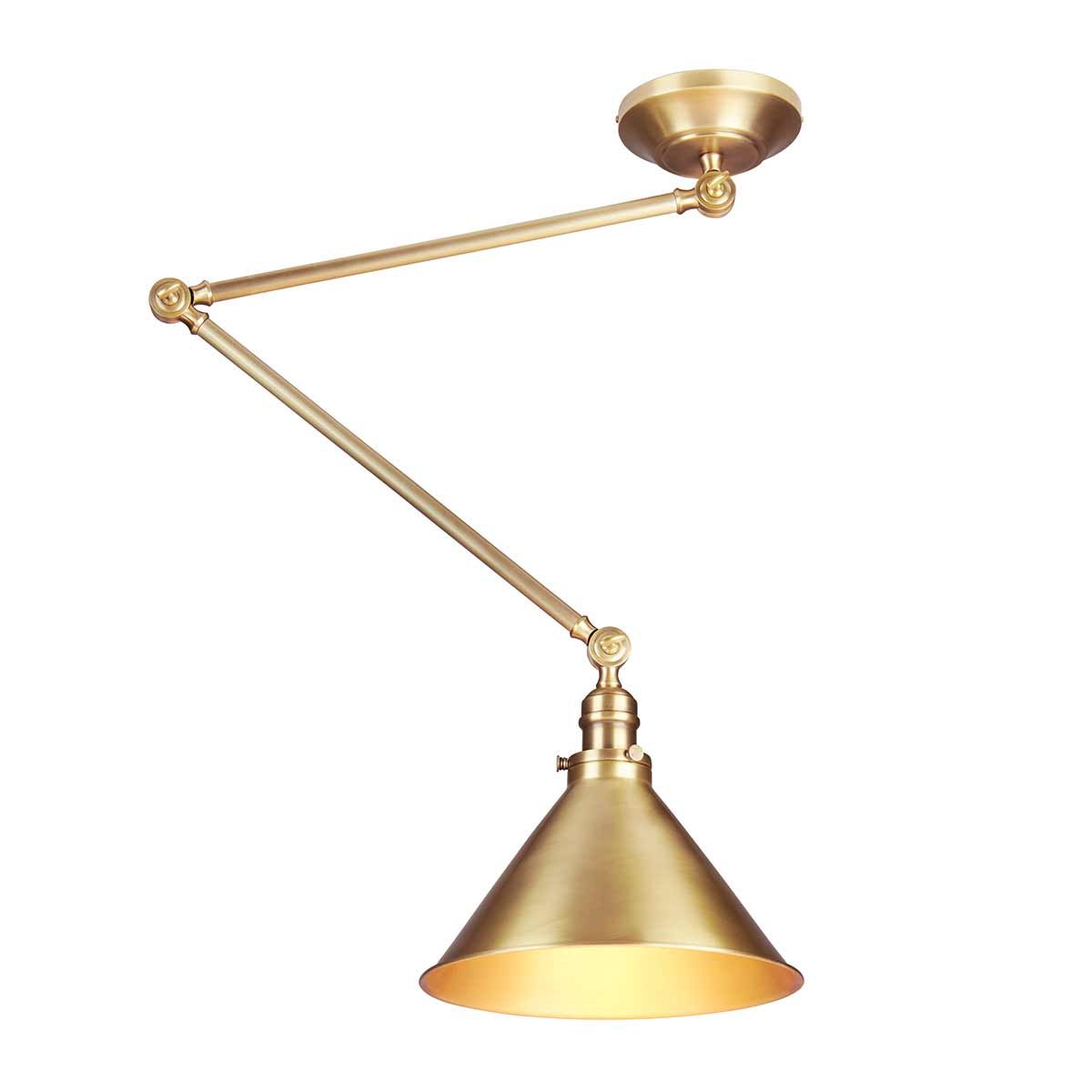 French Bistro-Inspired Aged Brass Wall/Pendant Light