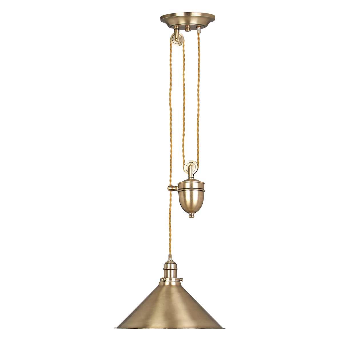 Vintage French Brass Pendant Light