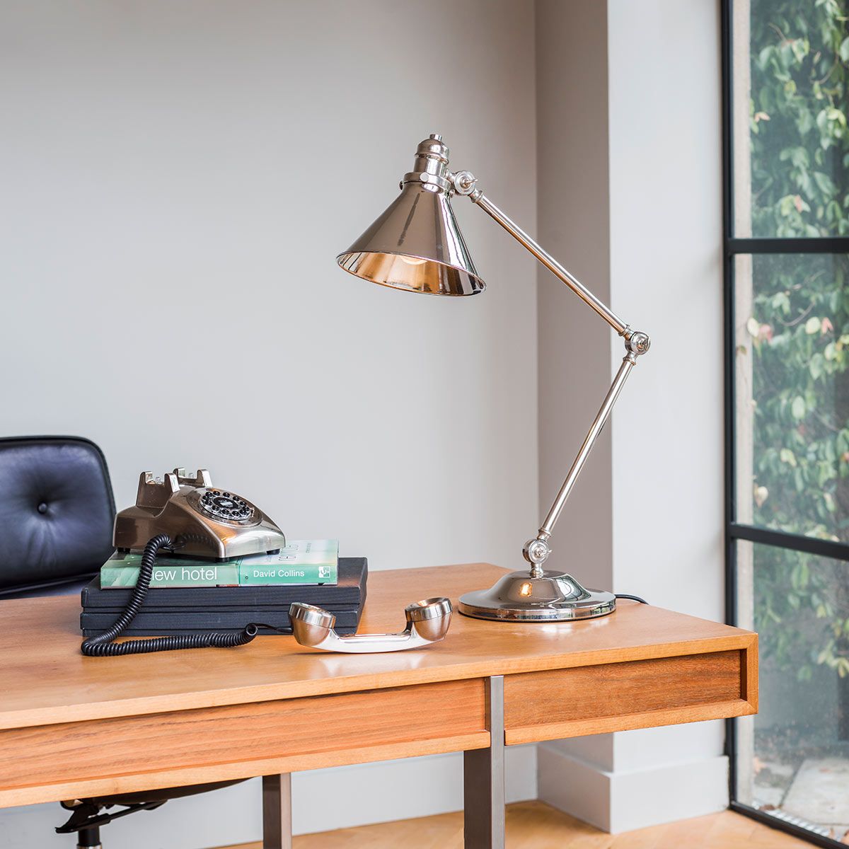 Antique French-Style Nickel Desk Lamp