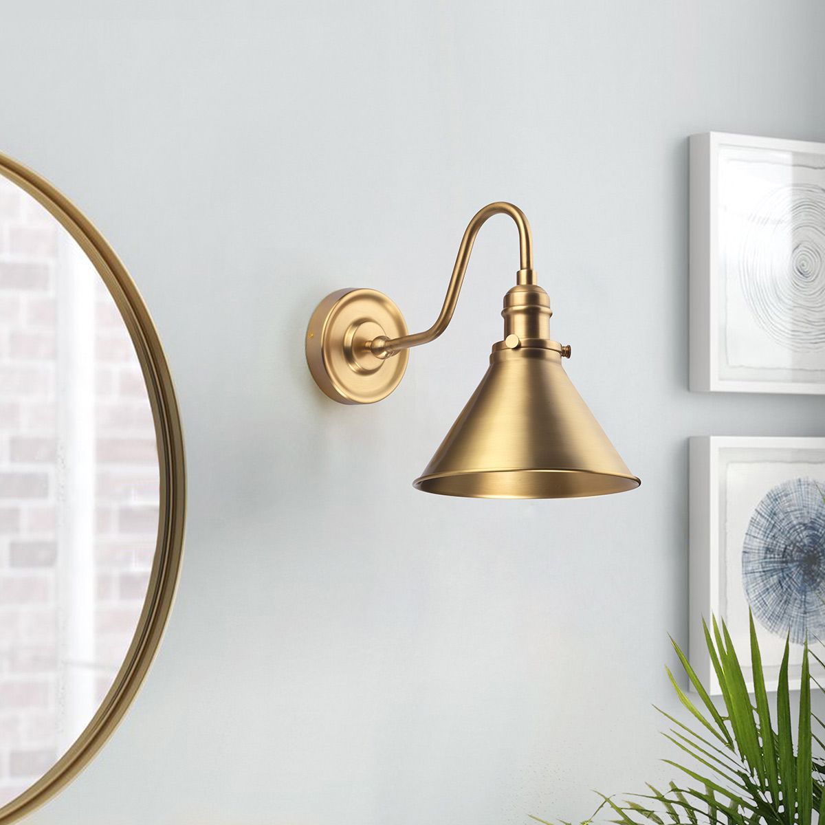 Provence One-Light Wall Sconce in Vintage Brass Finish