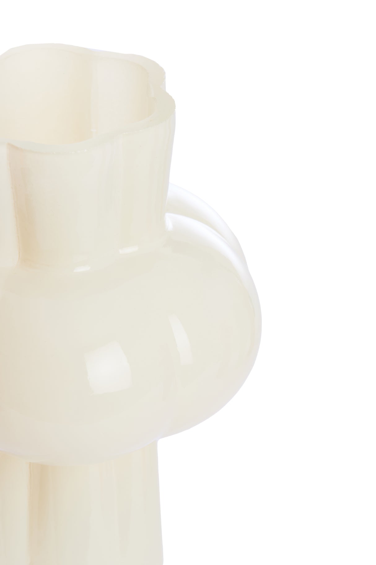 Elegant Ivory Glass Vase - 16x35.5 cm