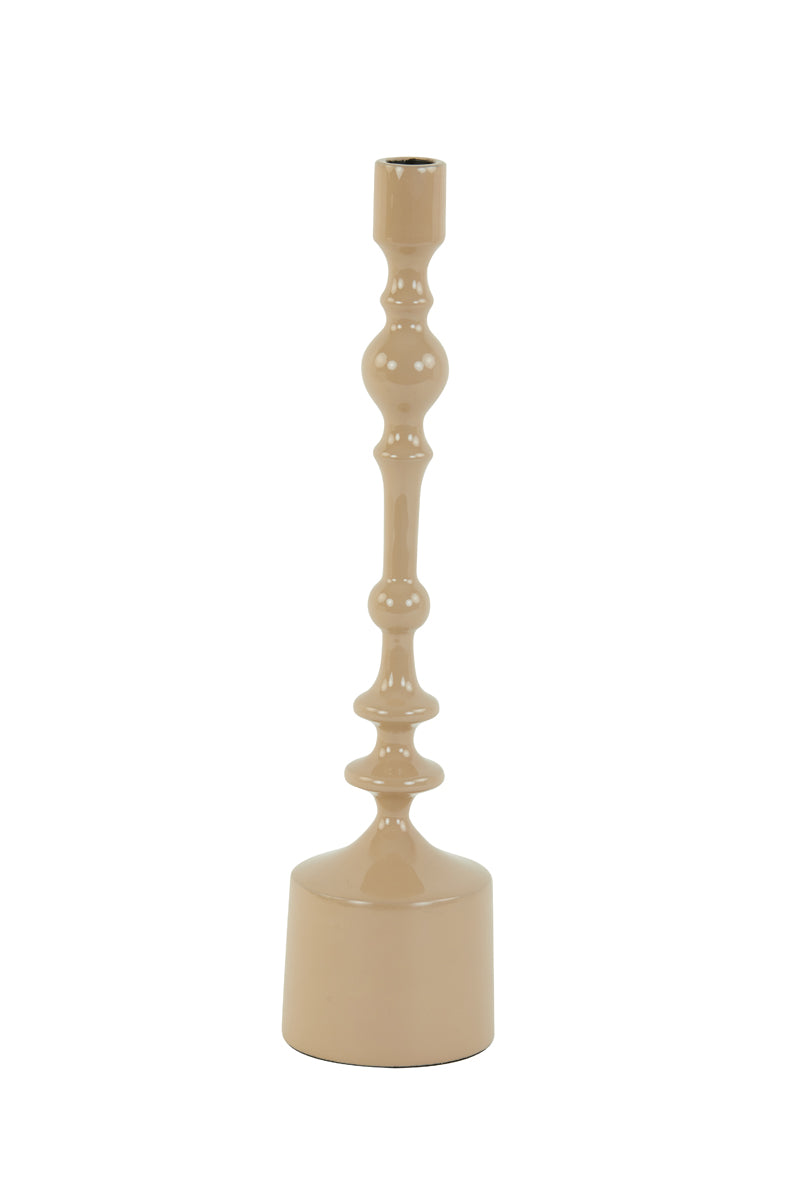 Elegant Tall Amber Candle Holder, 10x42 cm