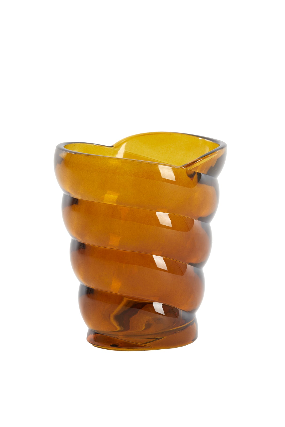 Amber Glow Malea Glass Tealight Holder 10.5x7x12.5 cm