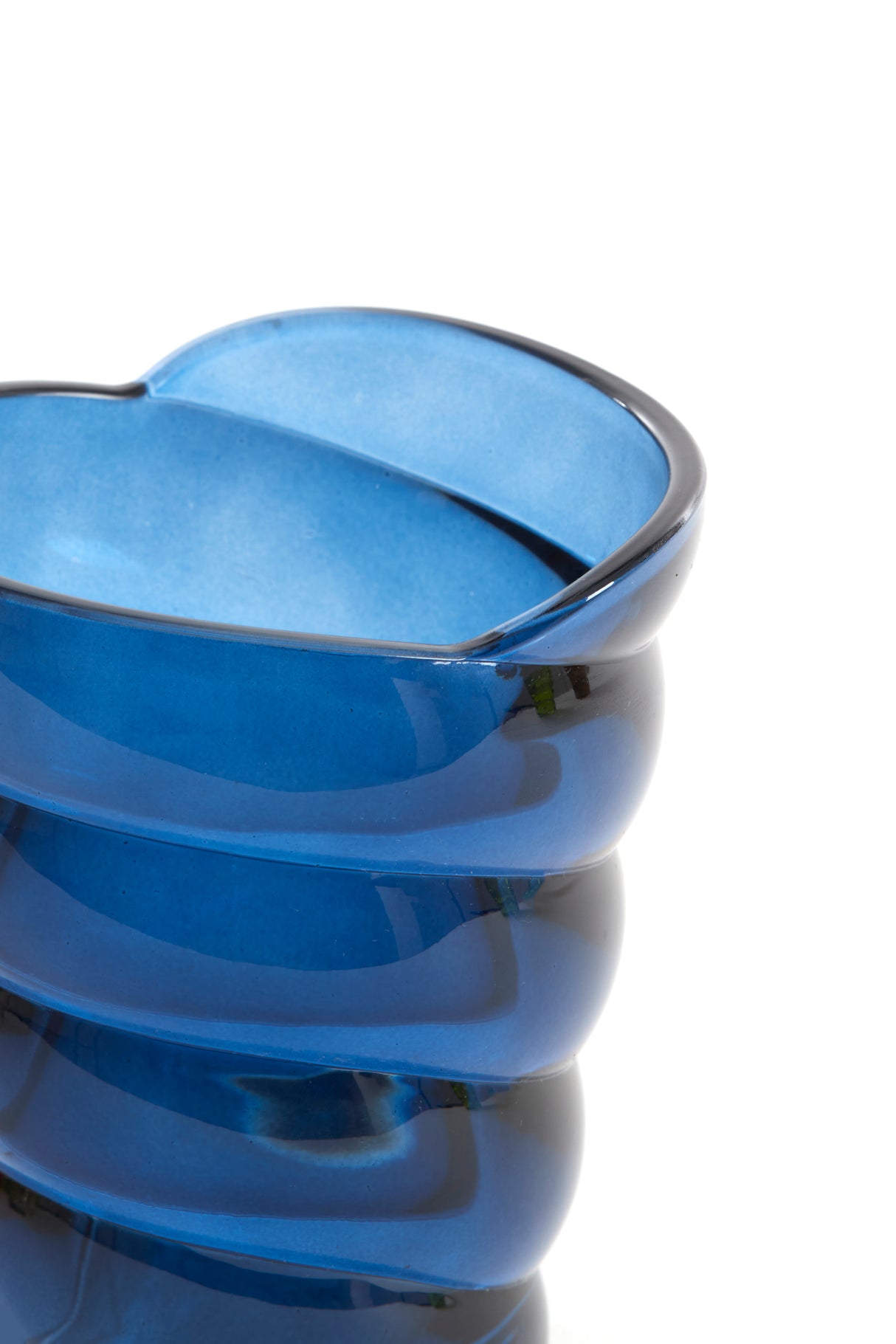 Azure Elegance: Handcrafted Glass Tealight Holder