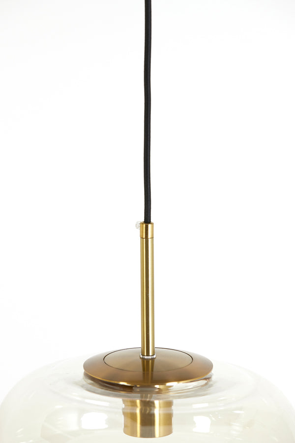 Elegance in Light: Misty Amber and Gold Hanging Lamp (Ø30x37 cm)