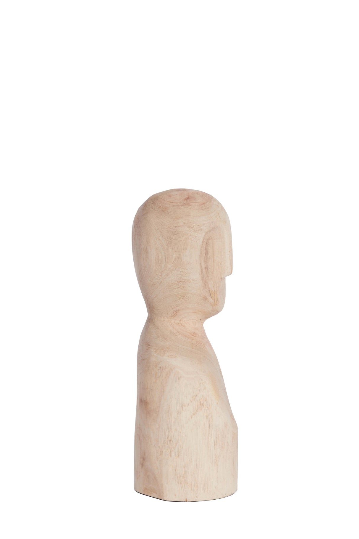 Title: Handcrafted Lumuna Wood Sculpture - Natural Finish, 12.5x12x32.5 cm