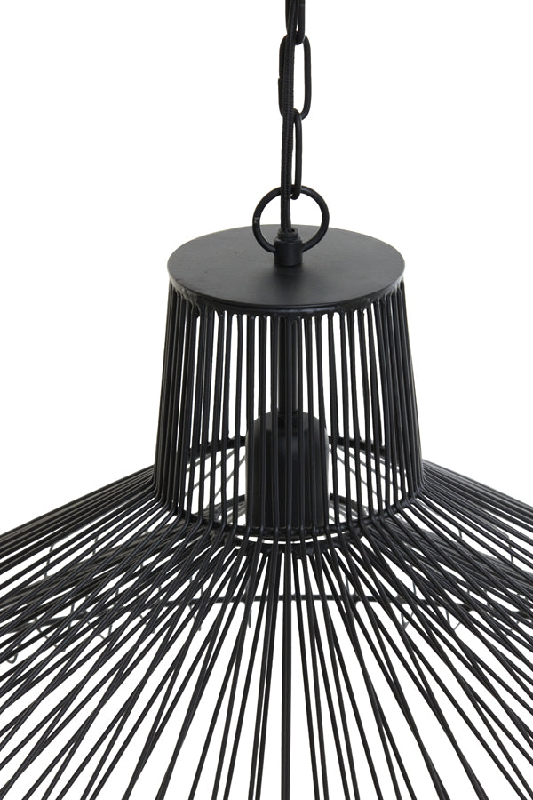 Elegant Matt Black Pendant Light Ø65x37 cm - Kasper Collection