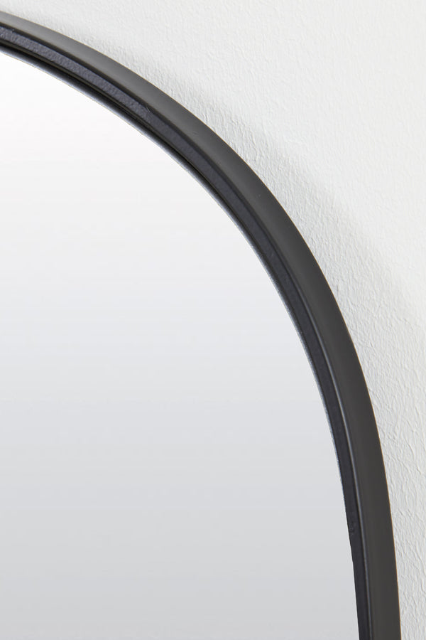 Elegant Smoked Glass Mirror with Matte Black Frame - 40x1.5x100 cm