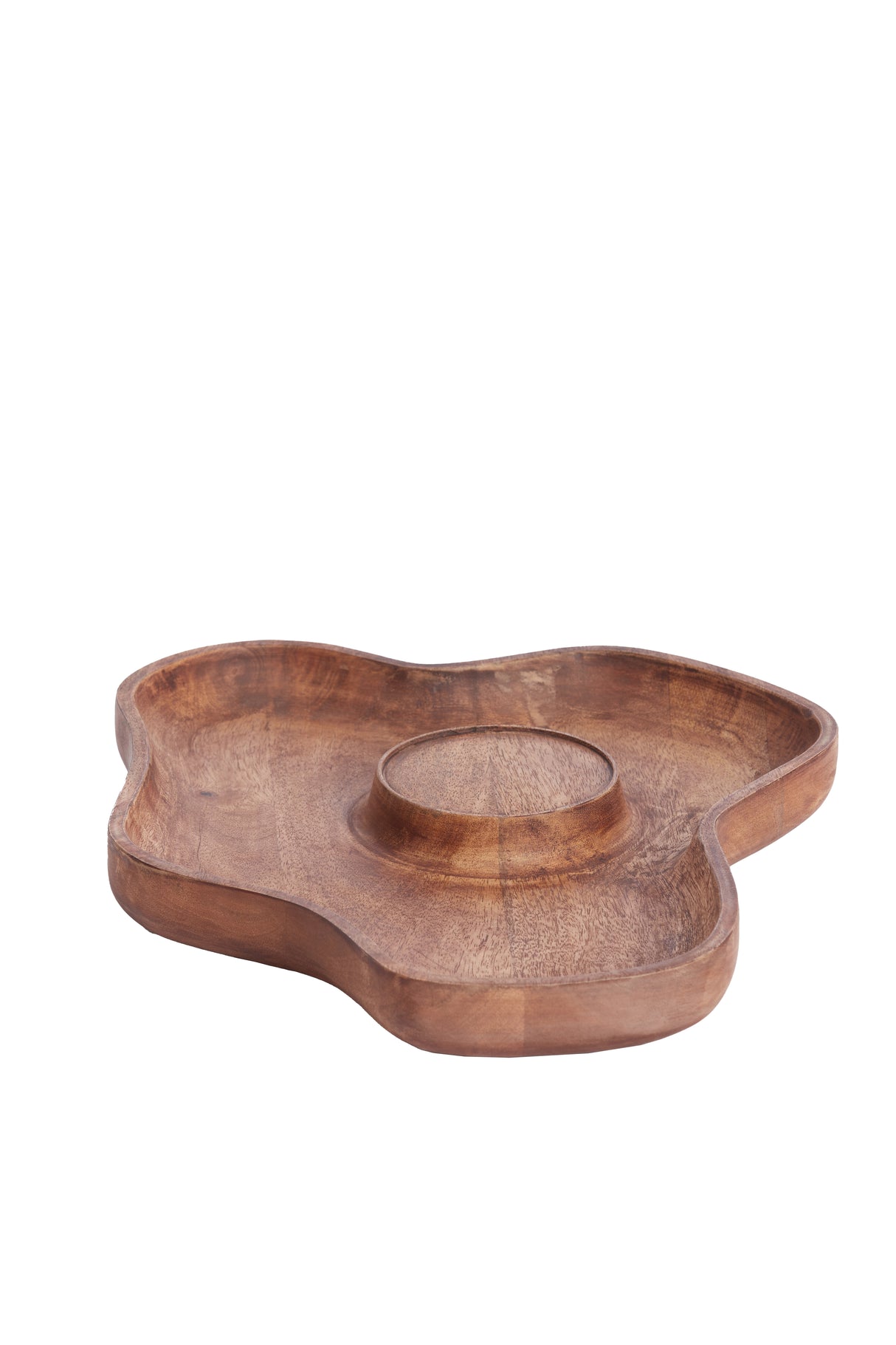 Rustic Coja Wood Candle Holder - Dimensions: 38.5x31x4 cm