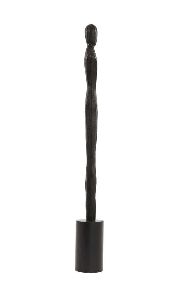 Title: Elegance in Ebony: 9.5x9.5x90 cm Matte Black Wood Sculpture