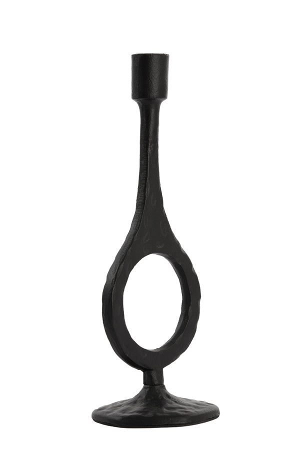 Elegant Laredo Candle Holder in Matte Black, 10x30 cm
