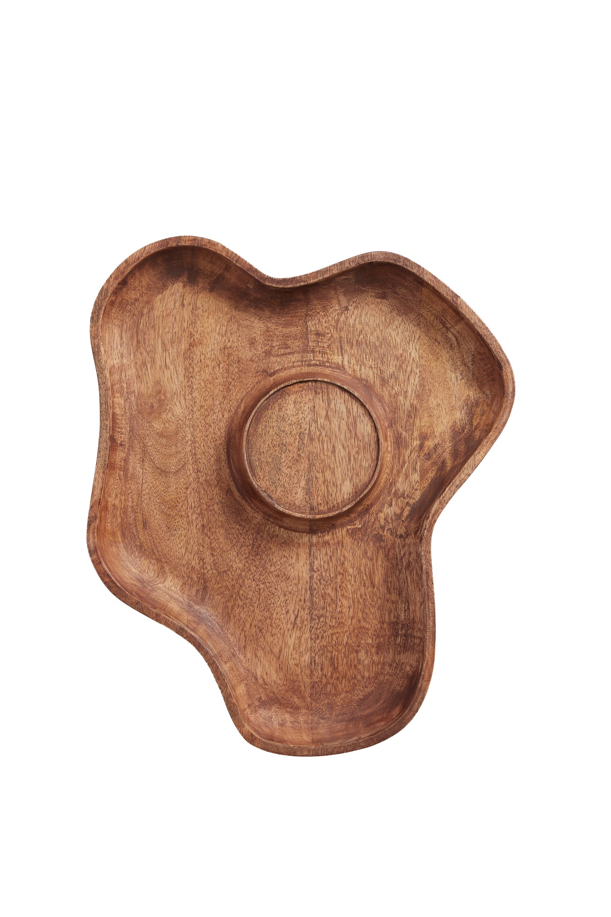 Rustic Coja Wood Candle Holder - Dimensions: 38.5x31x4 cm