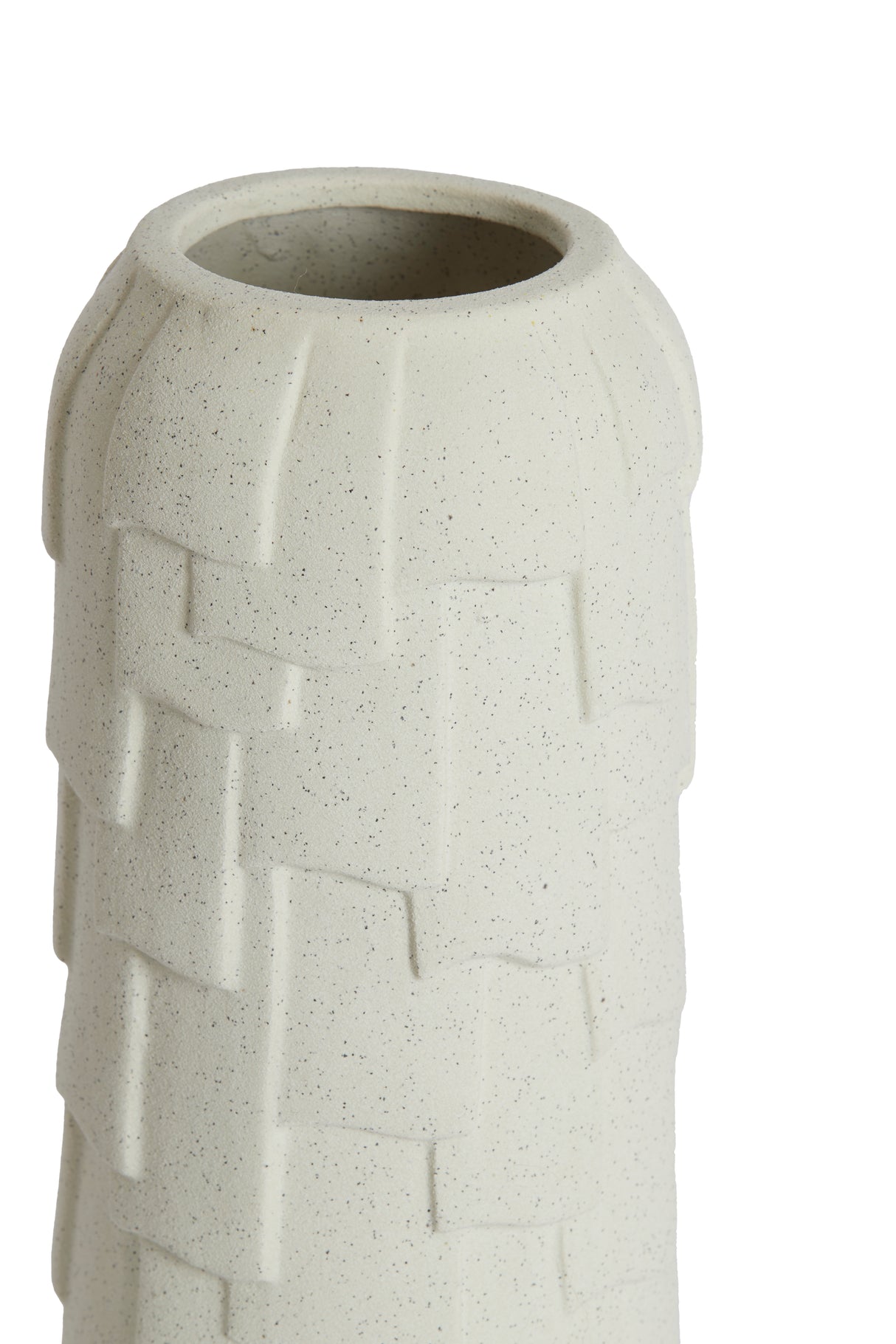 Elegant Cream Ceramic Vase Ø14x34.5 cm Matte Finish