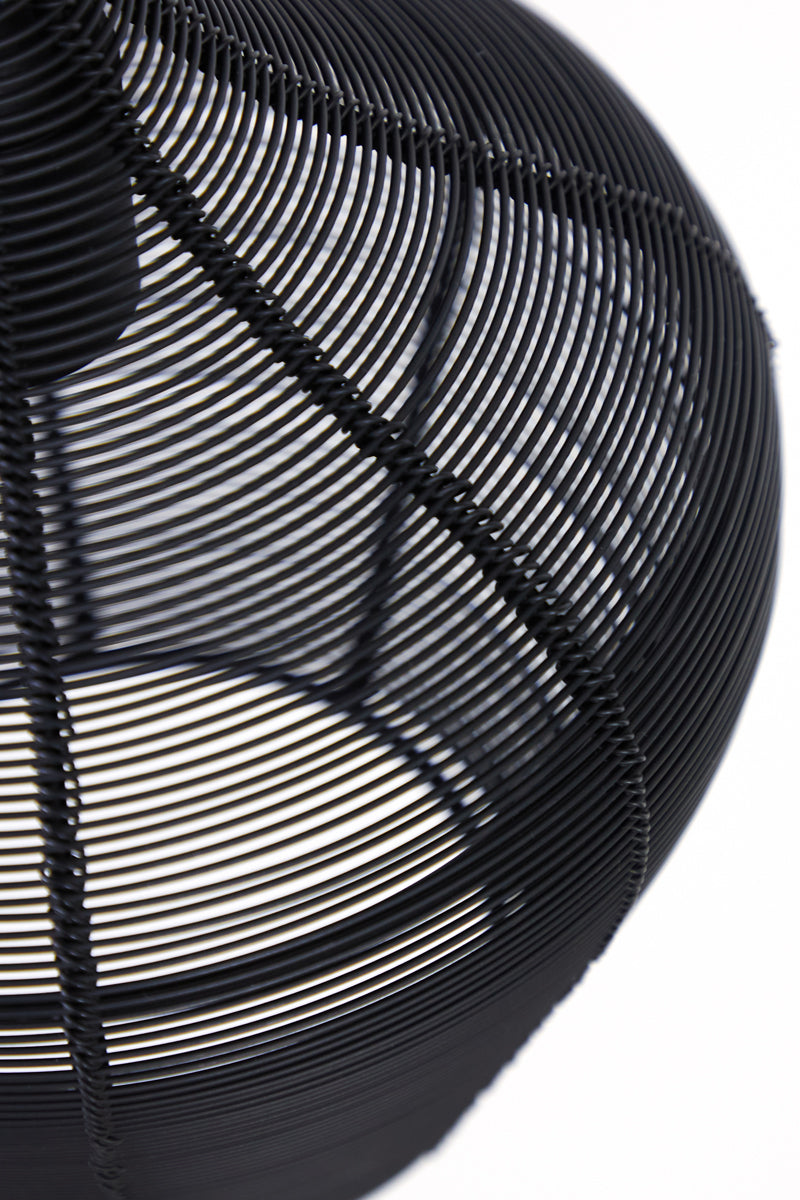 Suspended Five-Light Fixture Alvaro in Matte Black, 100x20x122 cm
