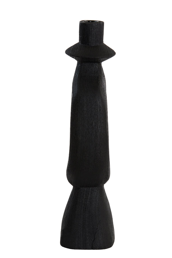 Elegant Django Black Wooden Candle Holder - 14x14x50 cm