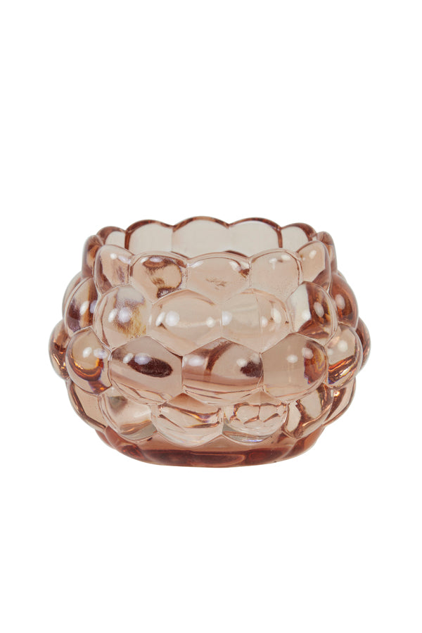 Coral Havana Glass Tealight Holder Ø12.5x8.5 cm