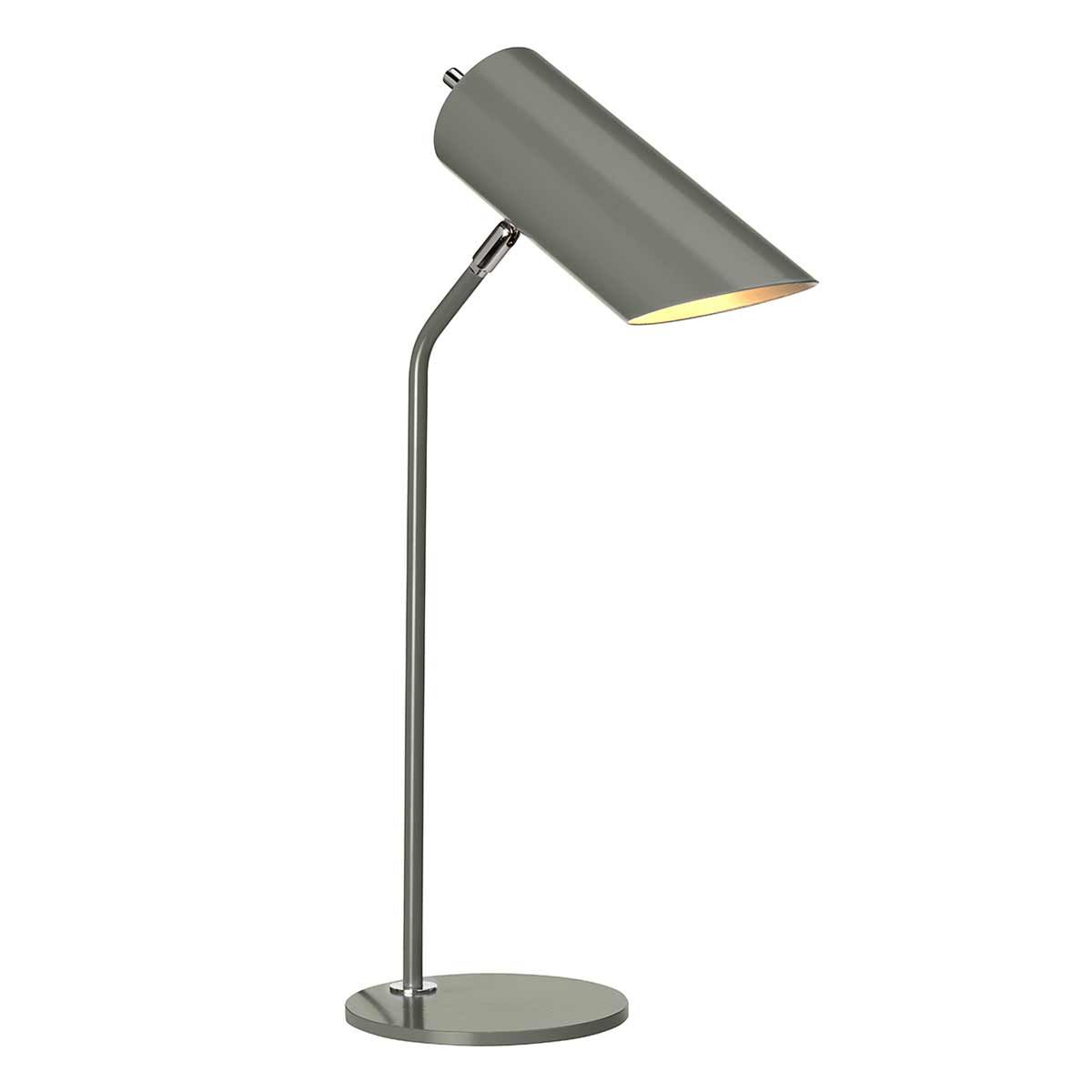 Quinto Contemporary Table Lamp in Dark Grey and Polished Nickel Finish