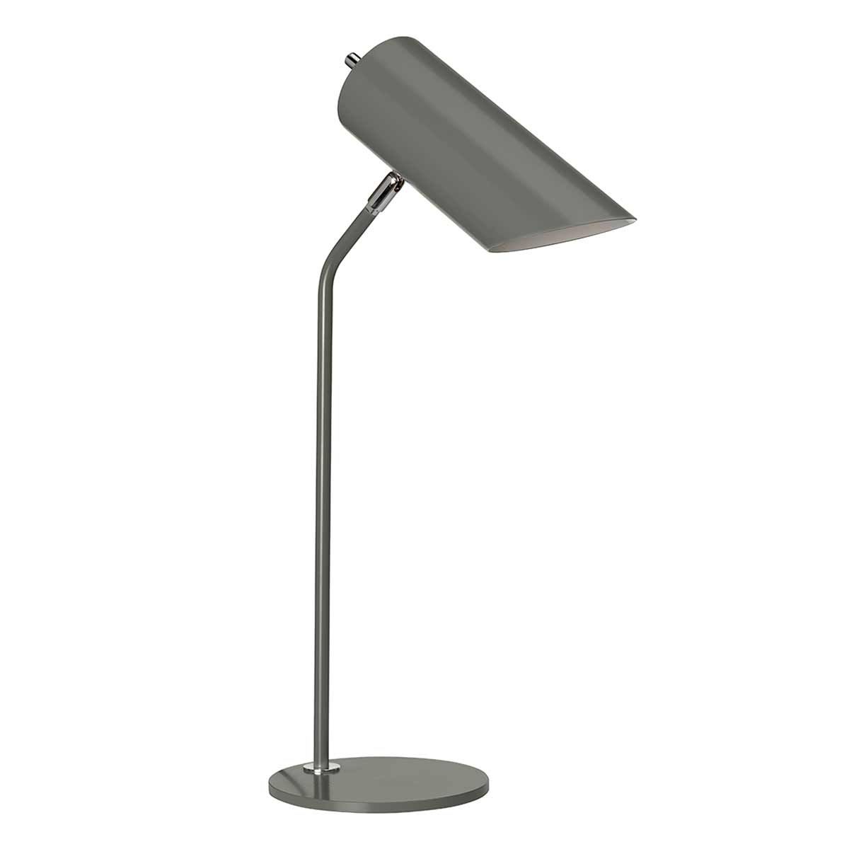 Quinto Contemporary Table Lamp in Dark Grey and Polished Nickel Finish
