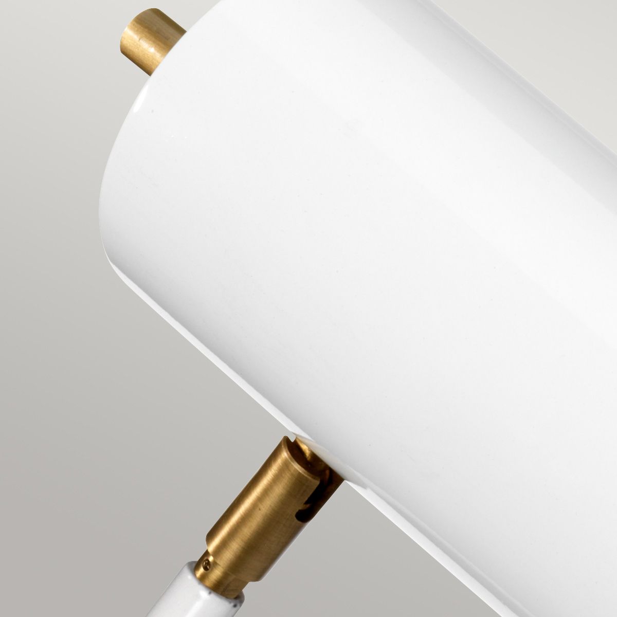 Refined Quinto Table Lamp in Sleek White and Elegant Aged Brass Finish