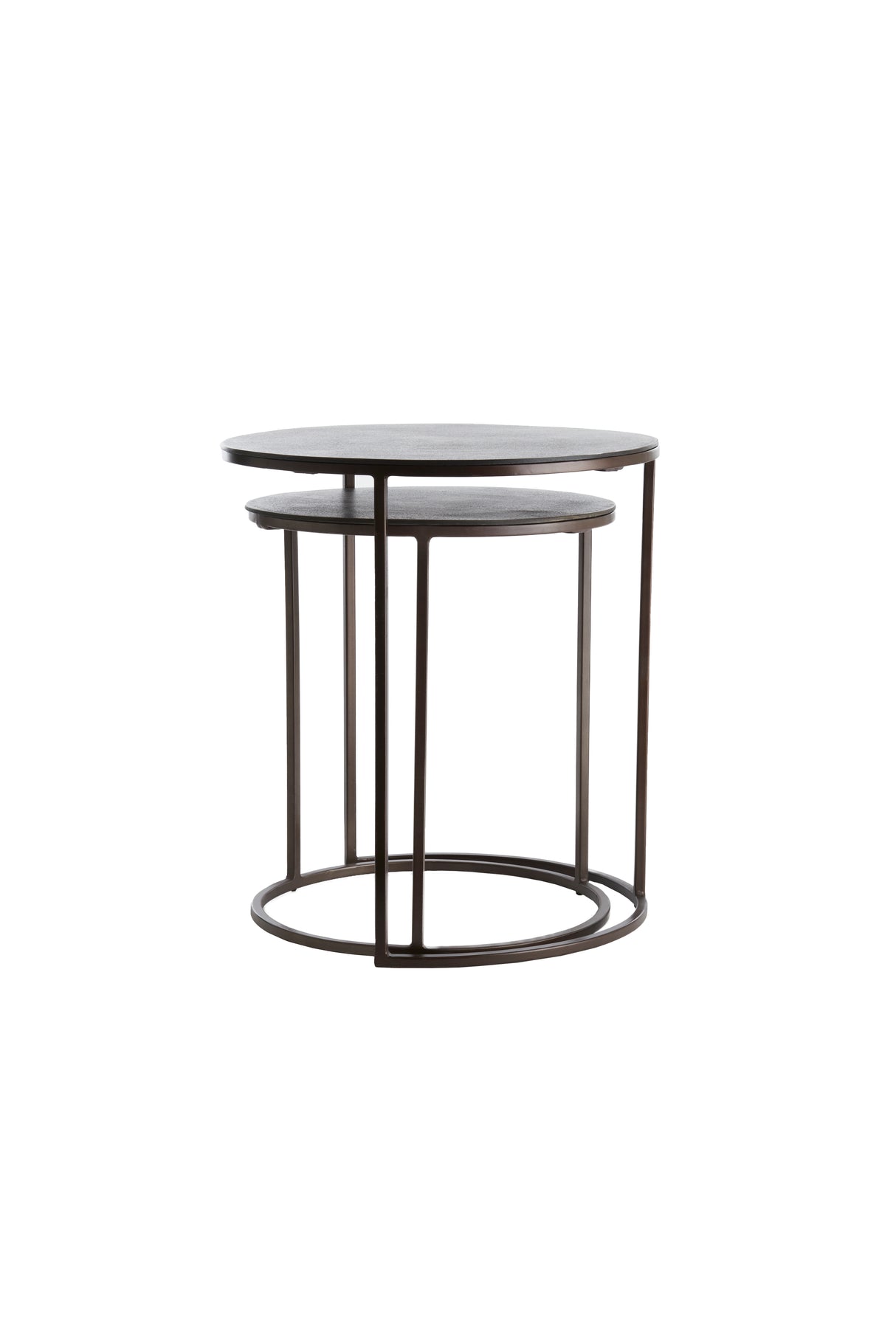 Dark Brown Talca Nesting Side Tables - Set of 2 (Ø41x46 & Ø49x52 cm)