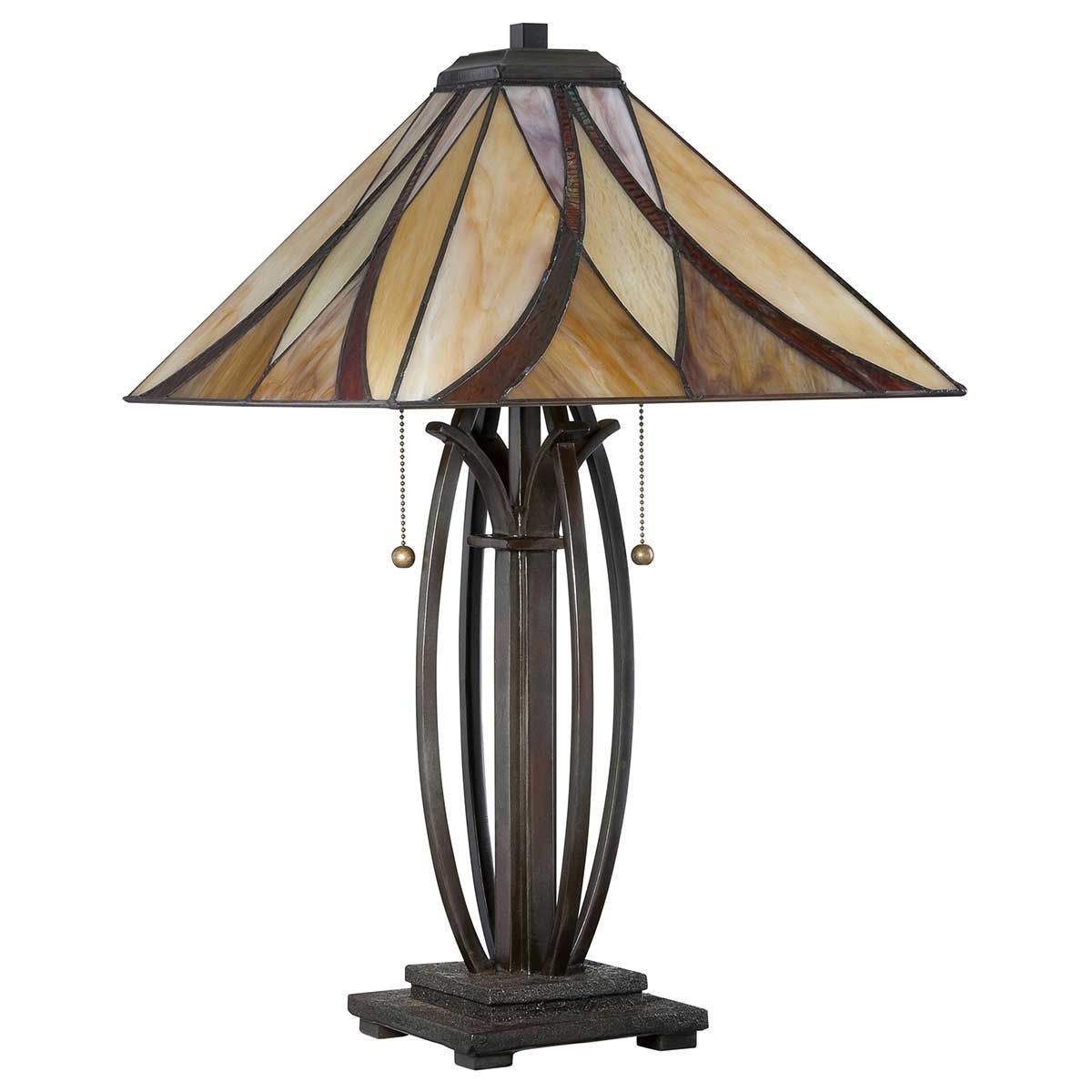 Asheville Art Nouveau Tiffany-Inspired Stained Glass Table Lamp