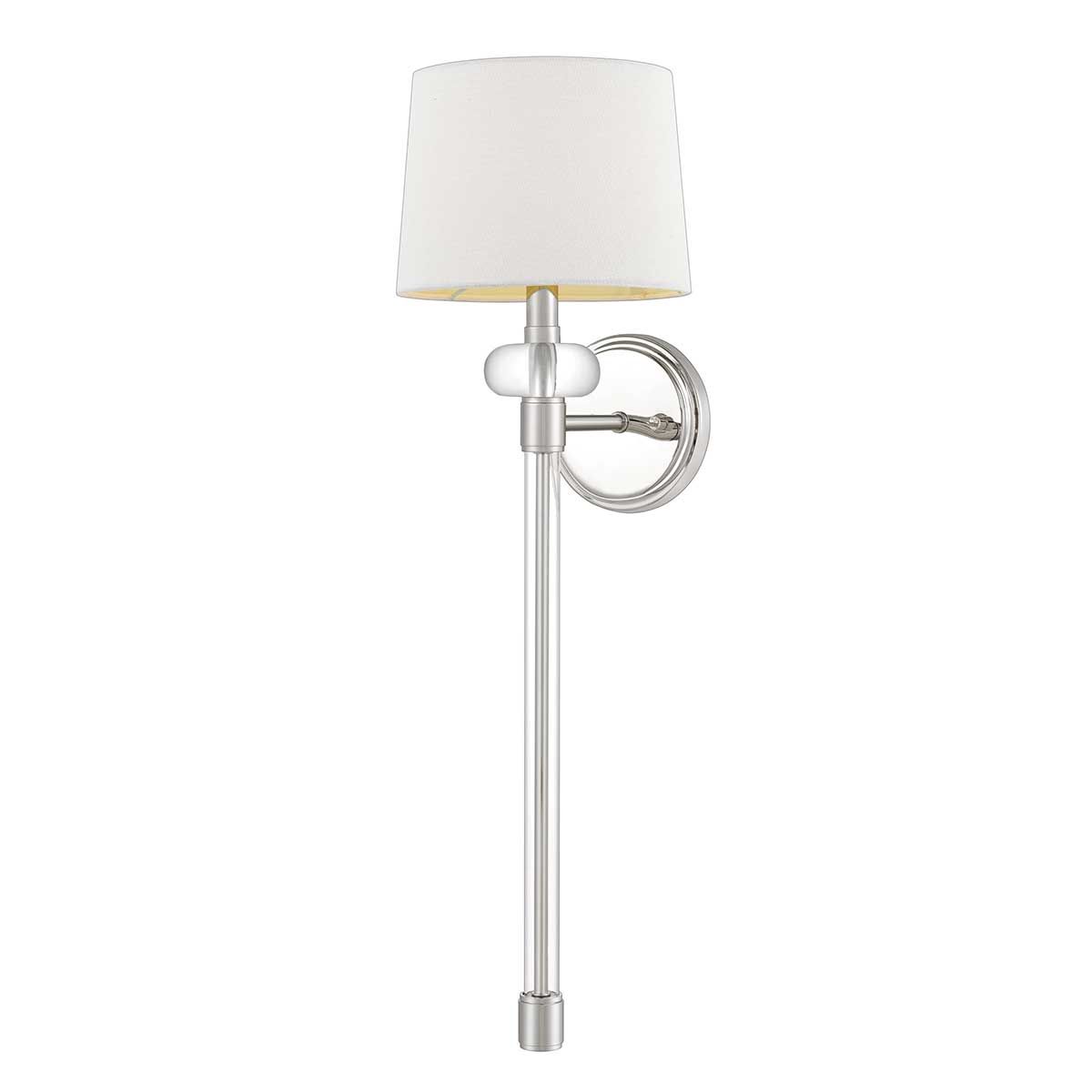 Barbour Polished Nickel Wall Sconce with White Shade