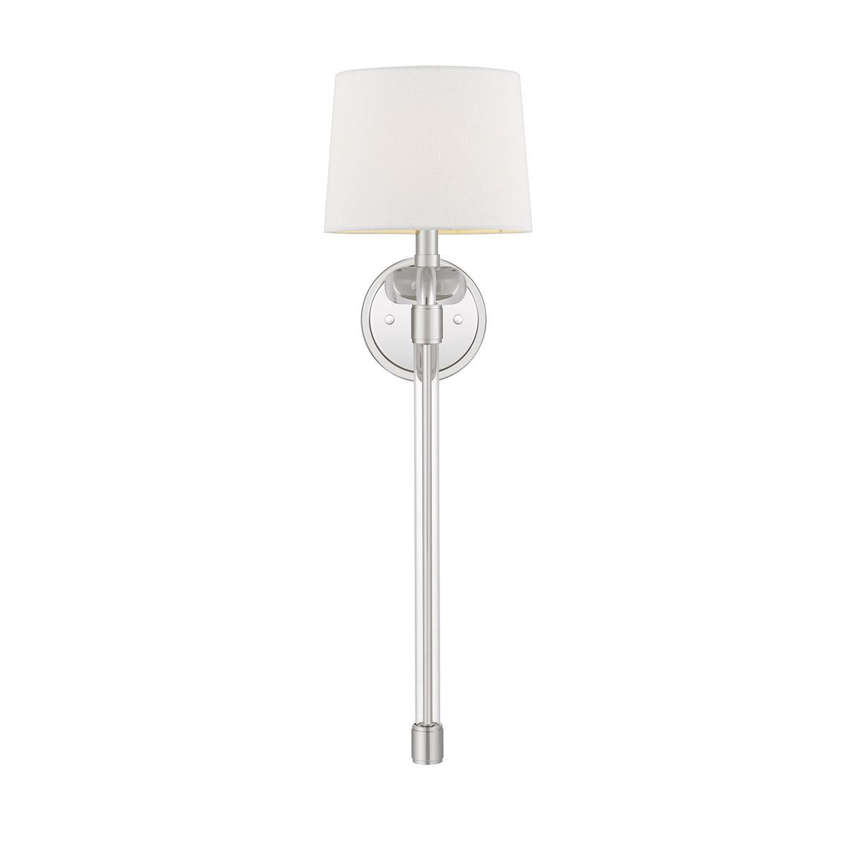 Barbour Polished Nickel Wall Sconce with White Shade