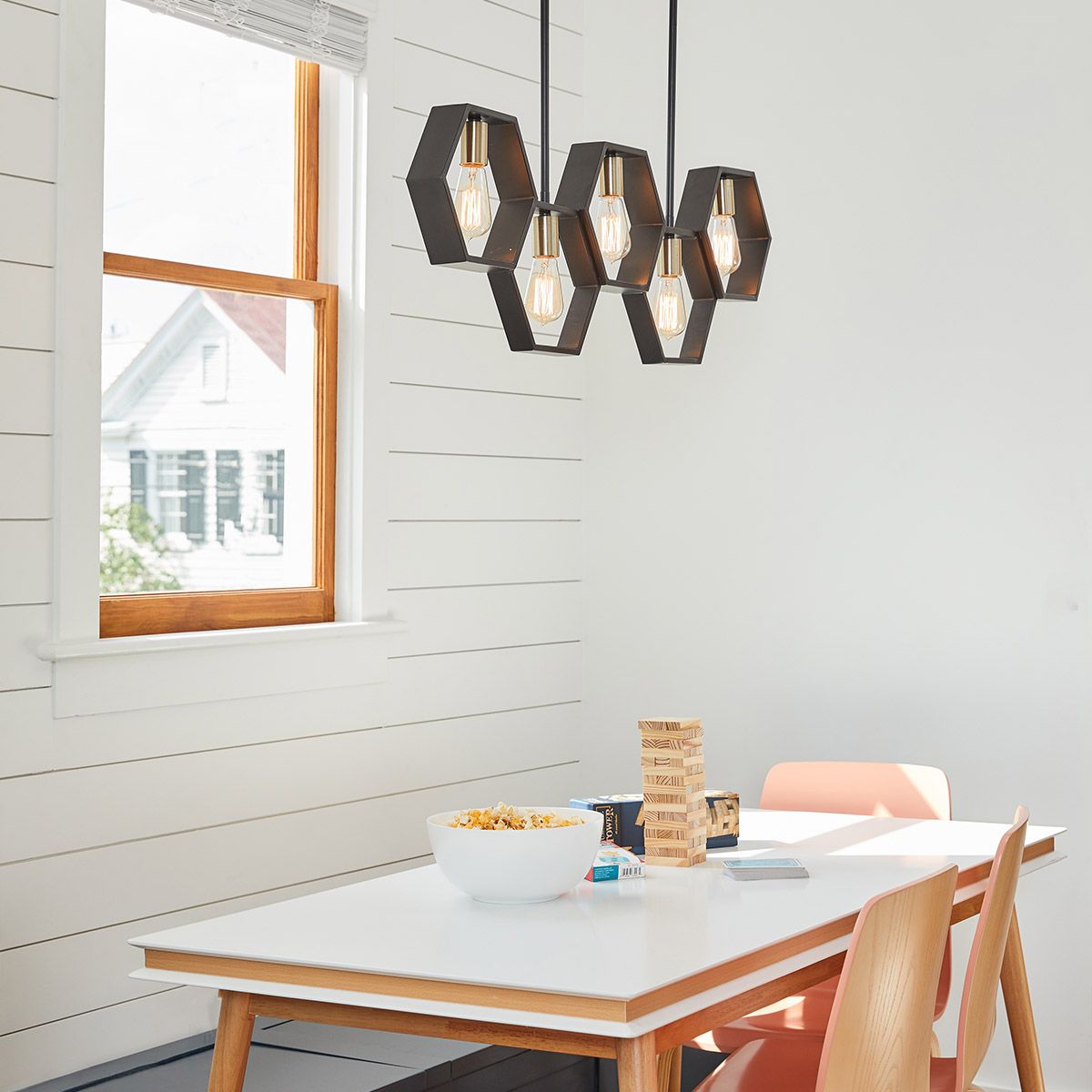 Bismarck Modern Geometric 5-Light Linear Chandelier