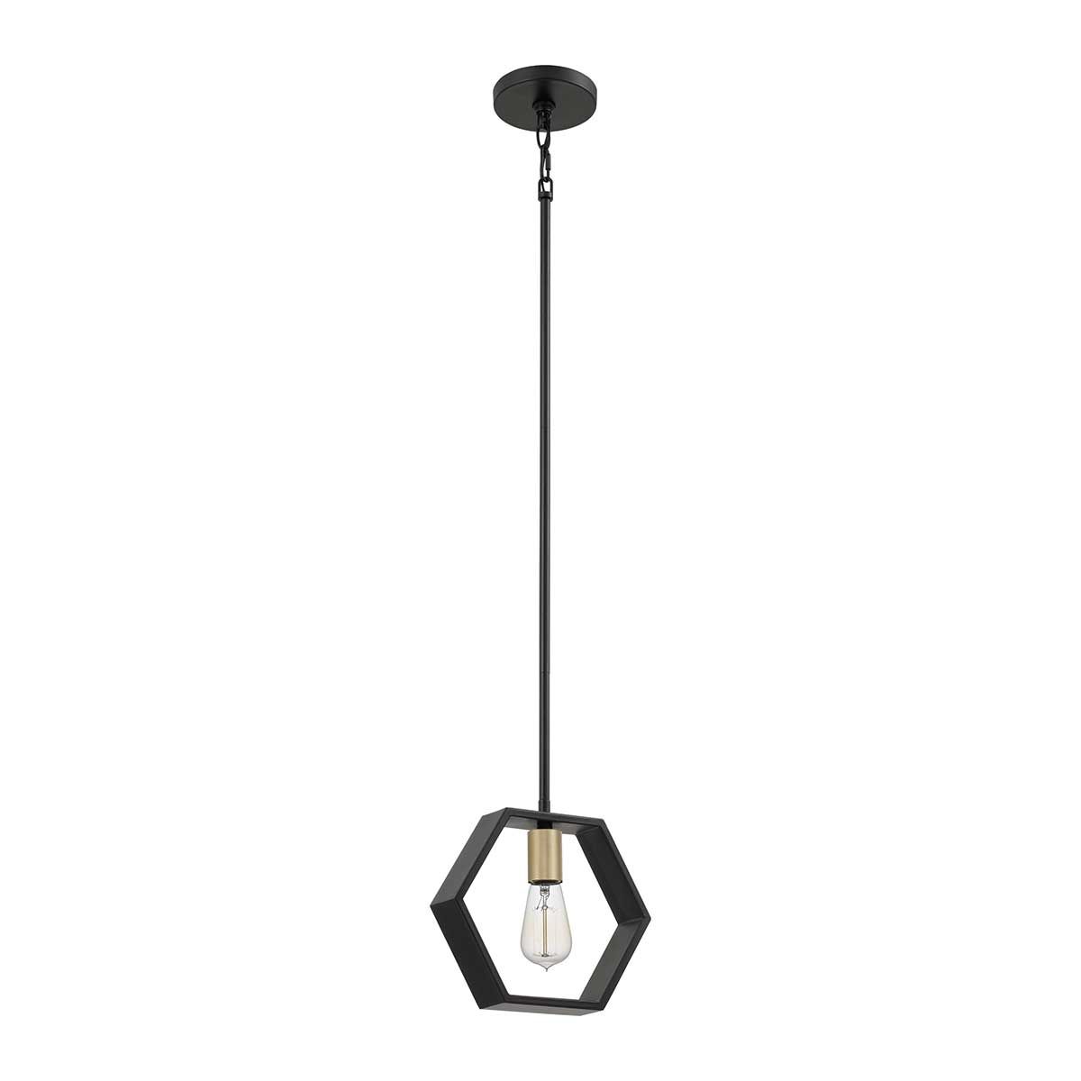 Bismarck Geometric Earth Black Mini Pendant Light