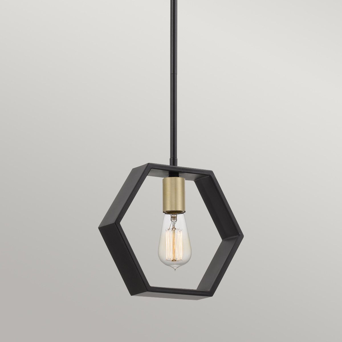 Bismarck Geometric Earth Black Mini Pendant Light