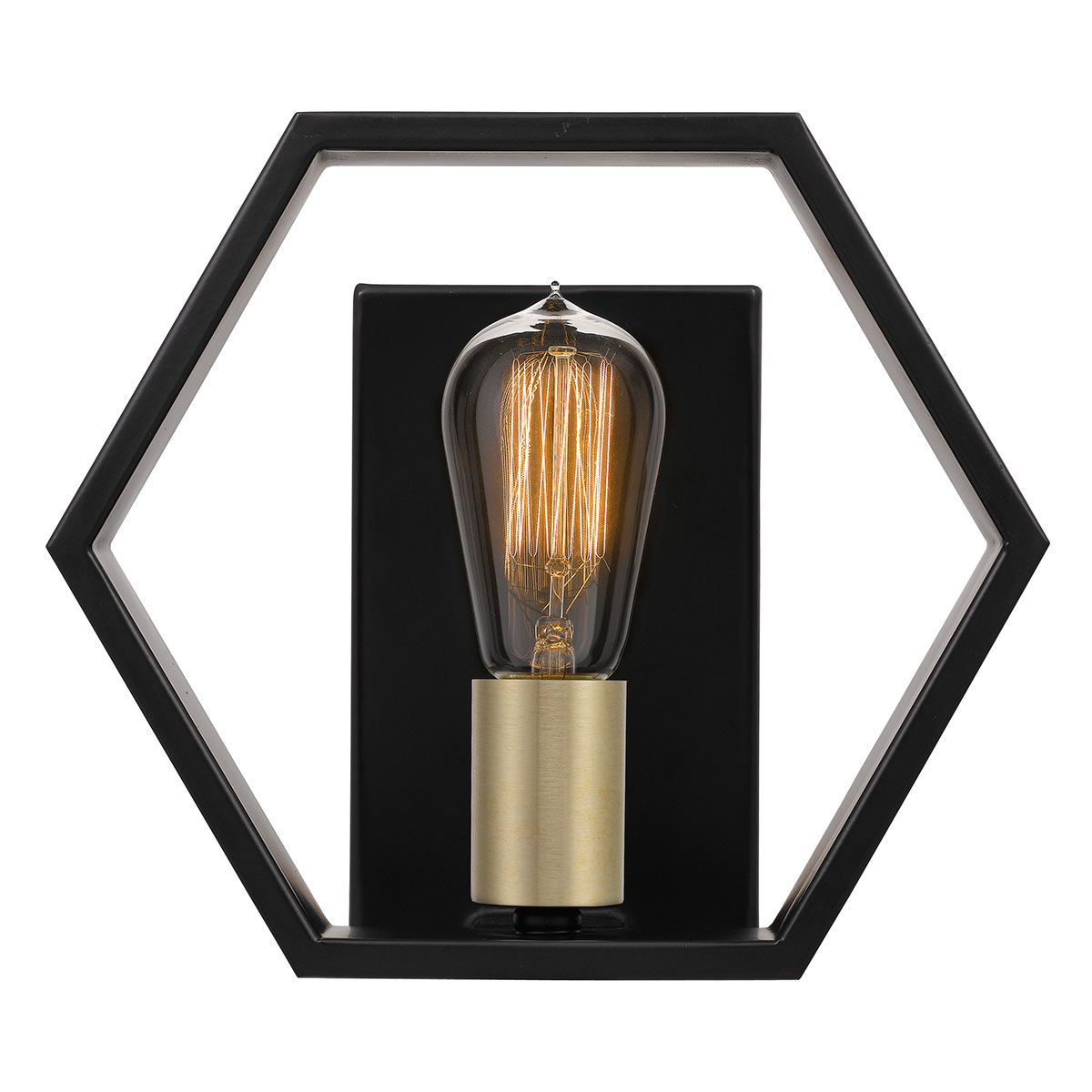 Bismarck Modern Geometric Wall Sconce in Earth Black