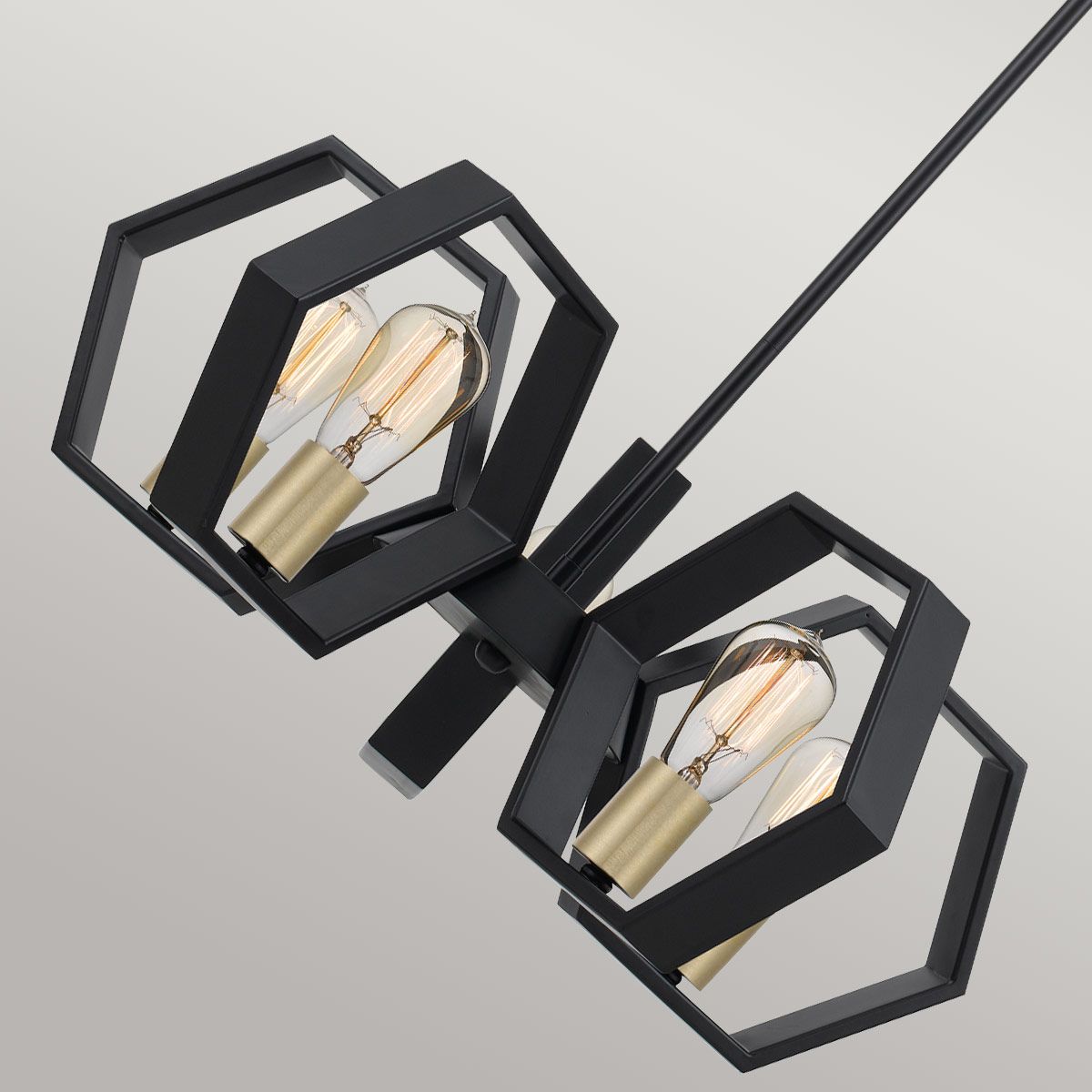 Bismarck Geometric 5-Light Earth Black Chandelier