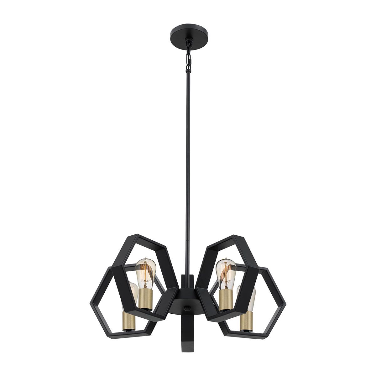 Bismarck Geometric 5-Light Earth Black Chandelier