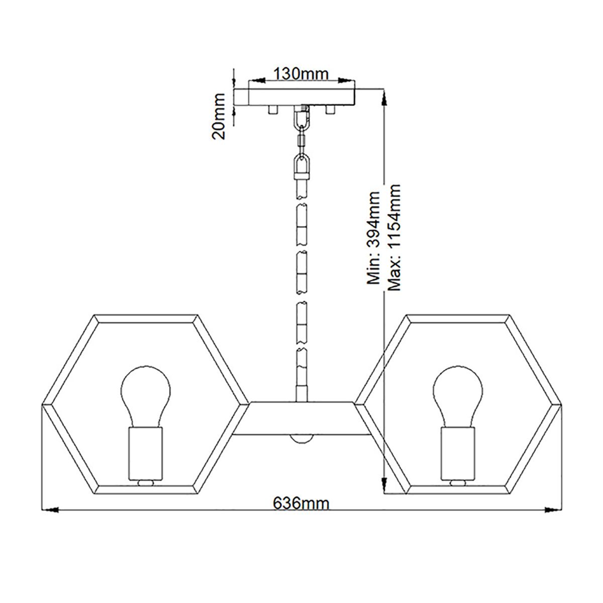 Bismarck Geometric 5-Light Earth Black Chandelier