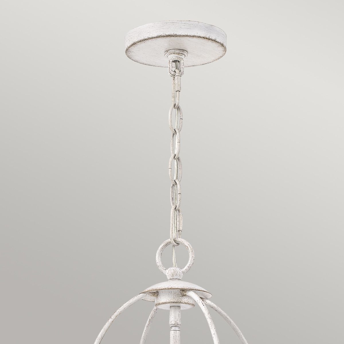 Bradbury Elegant Antique White Steel Pendant with Four Lights